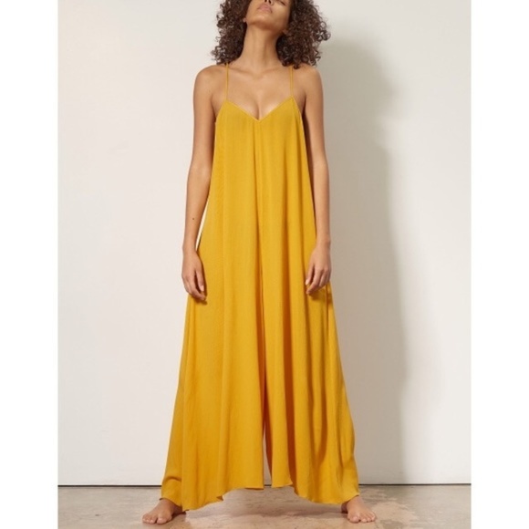 Mara Hoffman Pants - Mara Hoffman Mustard Yellow Carly Swim Jumpsuit M